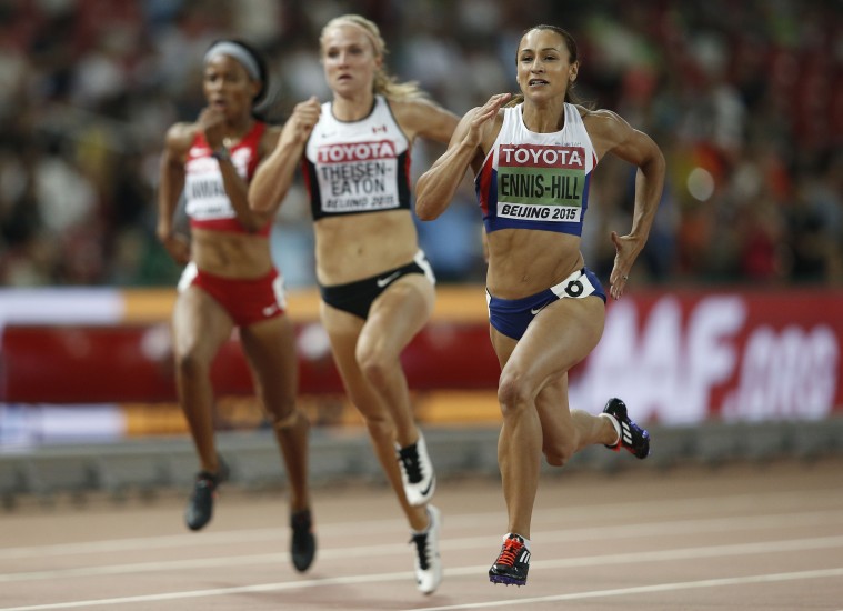 Jessica Ennis-Hill í 200 metra hlaupi. 