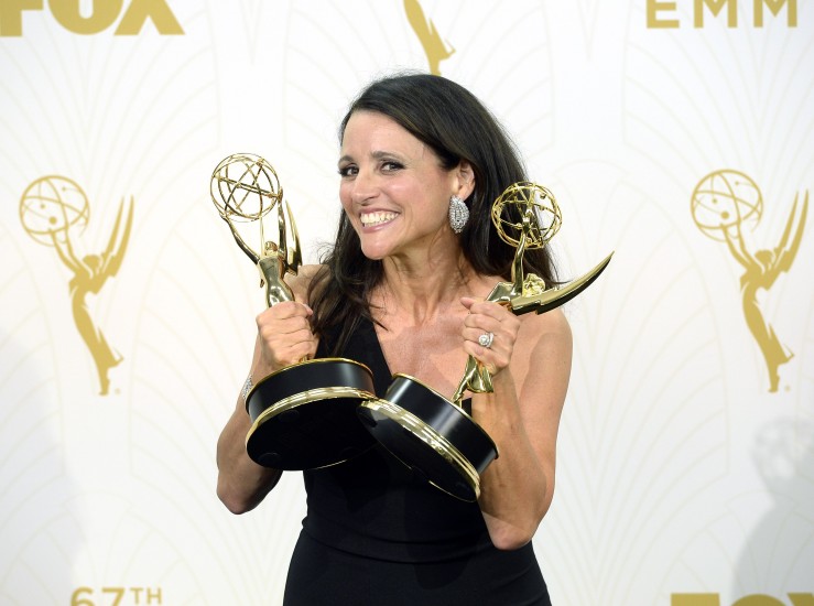 Julia Louis-Dreyfus var að vonum sátt. 