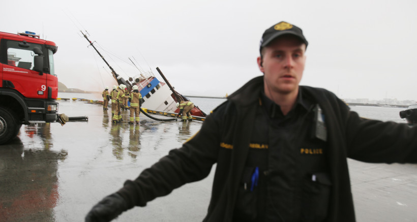 Lögreglan að störfum við Reykjavíkurhöfn.