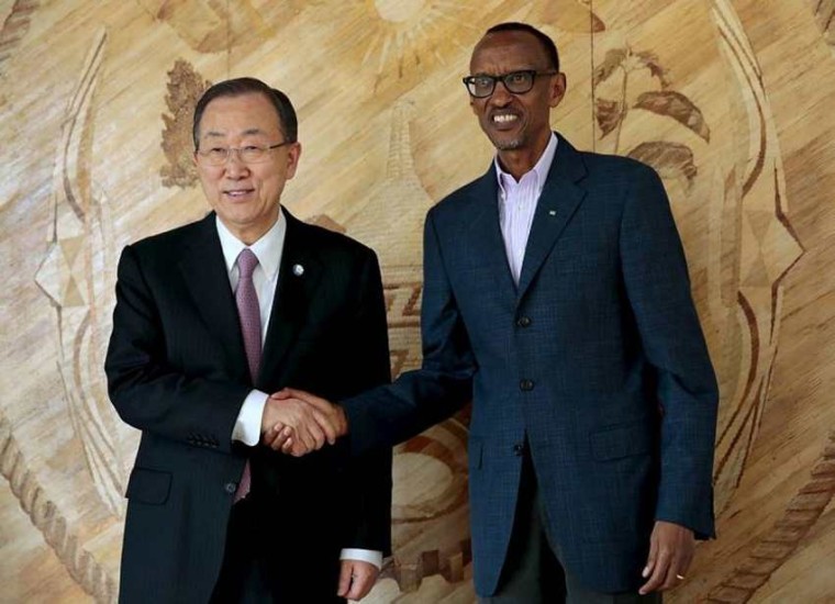 6. apríl 2014. Ban ki-Moon framkvæmdastjóri Sameinuðu þjóðanna átti fund með Paul Kagame forseta Rúanda daginn fyrir minningarathöfnina í Kigali.