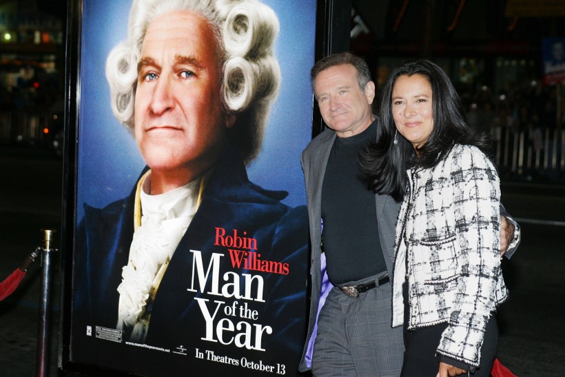 Október árið 2006. Robin Williams og eiginkonan Marsha Garces Williams mæta til frumsýningar á Man of the Year í Los Angeles.