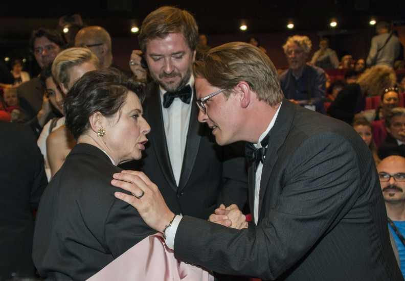 Isabella Rossellini og Grímar ræða málin. 