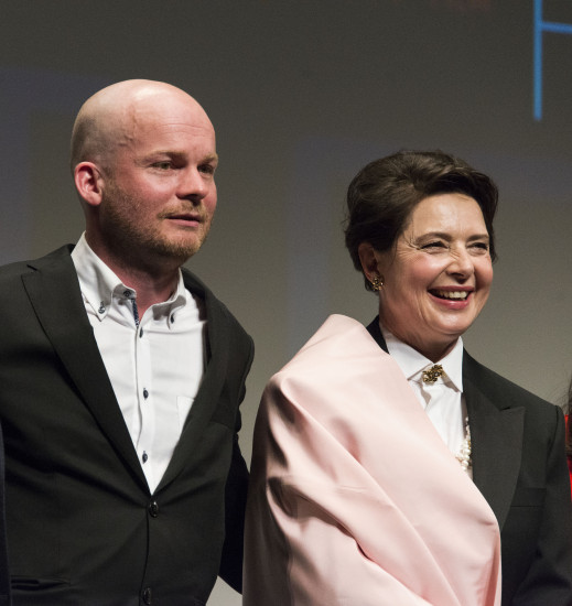 Grímur og Isabella Rossellini, formaður dómnefndar.